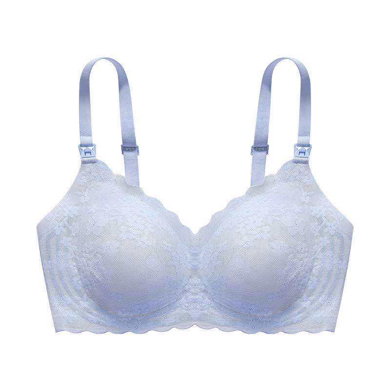 嫚熙小苍兰蕾丝哺乳文胸孕期防溢乳哺乳内衣聚拢防下垂喂奶胸罩