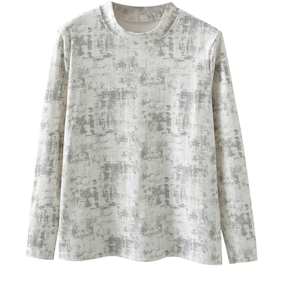 打底衫女大码秋时尚扎染正肩上衣