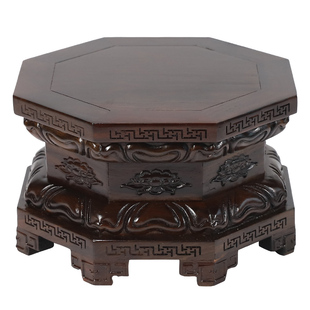 红木佛像底座财神观音菩萨神像供奉供佛财神关公莲花实木加高托架