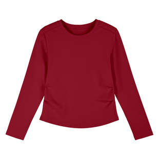 正肩长袖t恤女2026新款春秋洋气女装绿色上衣内搭可外穿薄打底衫