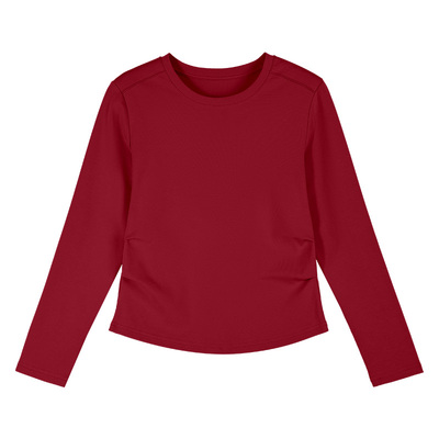 正肩长袖t恤女春秋修身打底衫