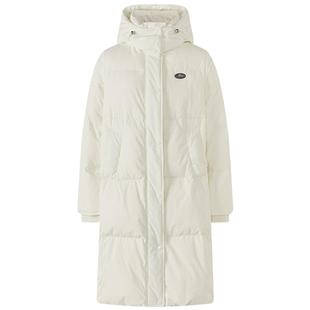 美特斯邦威长款面包羽绒服女士秋冬季保暖时尚学院简约连帽外套