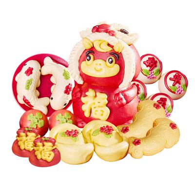 【年货春节礼盒】马年花馍馍百天抓周岁百岁满月百日宴馒头花饽饽