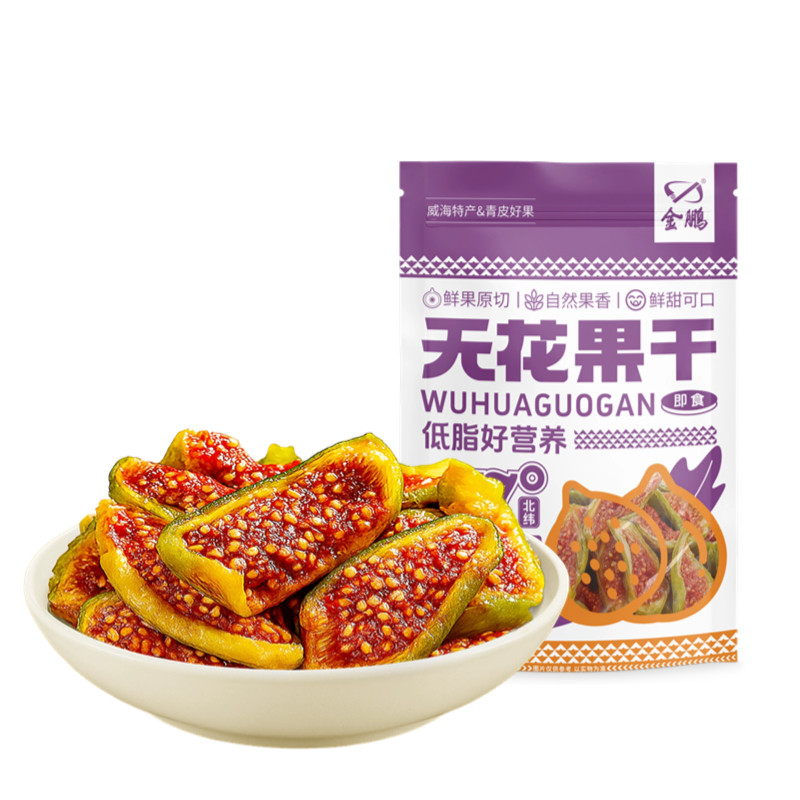 金鹏威海特产青皮无花果干即食零食软糯干果条煲汤泡水山东伴手礼