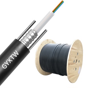 华杰恒讯 定制四4芯室外单模光缆光纤线GYXTW-4B单模铠装万兆6芯八8芯12芯架空地埋中心束管式网络监控光缆线