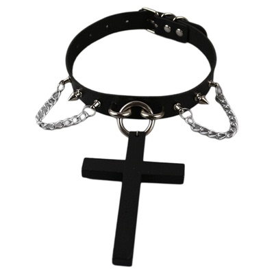 y2k亚文化大十字架项圈辣妹项链