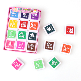 彩色印泥指印画可水洗24色手指画颜料12色印尼台儿童安全涂鸦材料