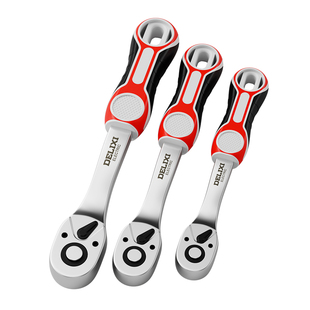 德力西快速套筒棘轮扳手大中小飞双向万用汽修工具工业级72齿家用