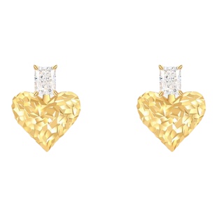 VanWan金光粼粼～sparkle•立体爱心耳环26ss桃心金属耳饰银针