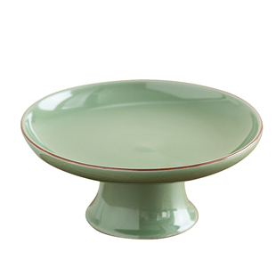 茶点盘陶瓷点心盘围炉食材盘小碟子糕点盘干果摆盘高脚小号手工