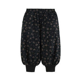 砚台家童装女童碎花夹棉束脚裤新款儿童加厚保暖棉裤一条过冬裤子