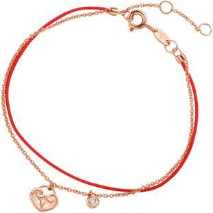 周生生PROMESSA同心18K金如意本命年红绳钻石手链88238B