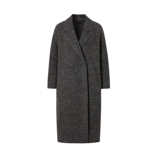 MOISSAC摩萨克冬款高级感双排扣宽松经典版型毛呢大衣女