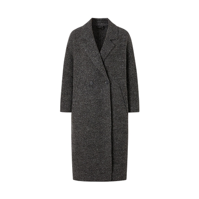 MOISSAC摩萨克冬款高级感双排扣宽松经典版型毛呢大衣女