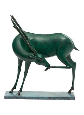 铜鹿摆件新中式家居客厅装饰品