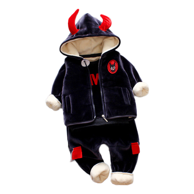 童装1-3岁婴幼儿加绒加厚三件套