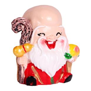 爷爷奶奶老人生日蛋糕装饰寿公寿婆寿桃 财神 招财童子摆件配件