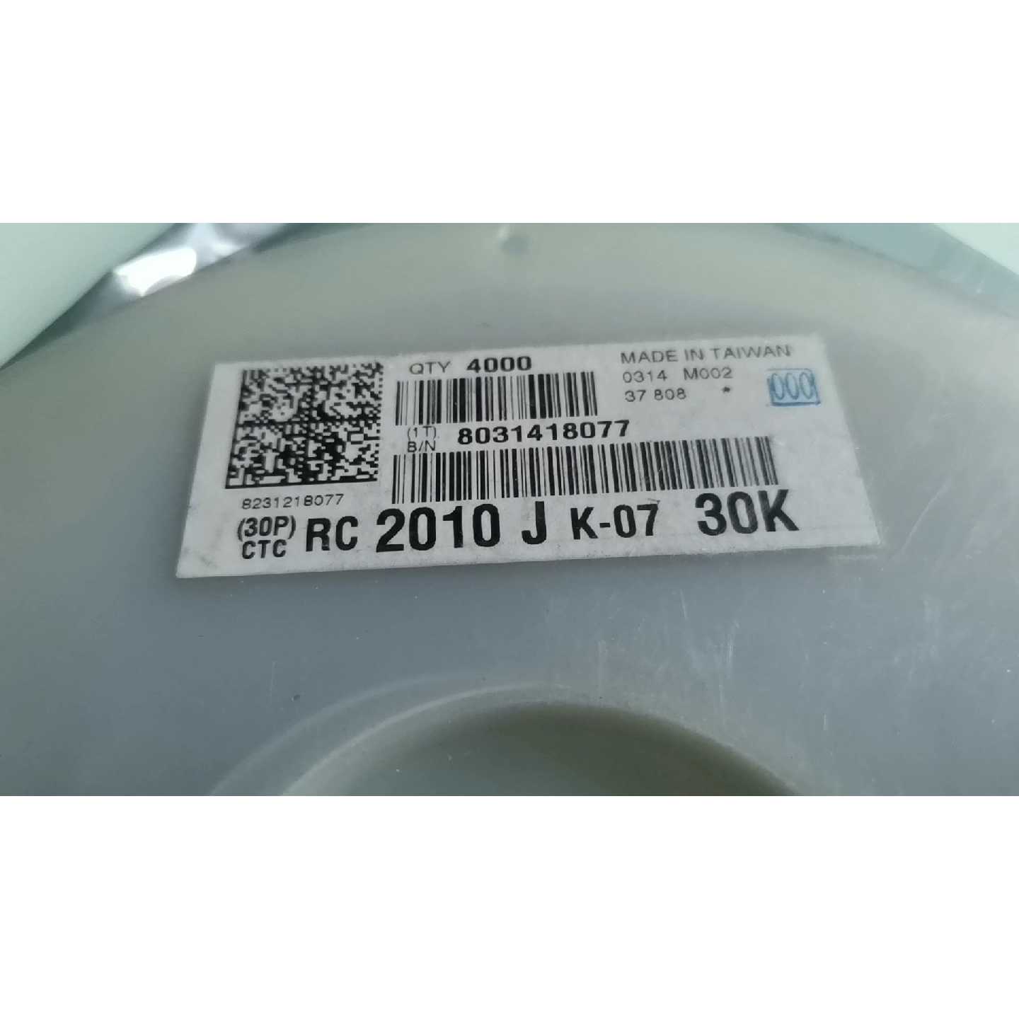 议价-台湾RC 2010 J K-07 30K电阻,3800只