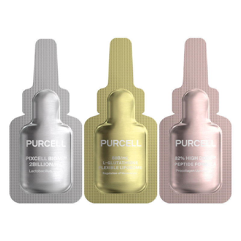 PURCELL精华原液益生菌小银瓶六胜肽小粉瓶谷胱甘肽小金瓶1ml