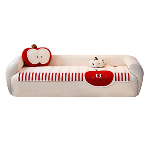 多巴胺卡通沙发垫盖布2026新款四季通用固定防滑新年喜庆坐垫子