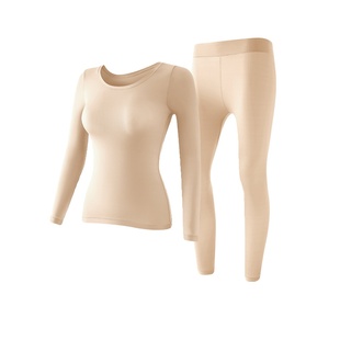 雅鹿保暖内衣女款冬季羊毛发热显瘦内搭修身美体女士秋衣秋裤套装