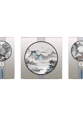 招财客厅装饰画大气三联画新中式沙发背景墙挂画2026新款风水壁画