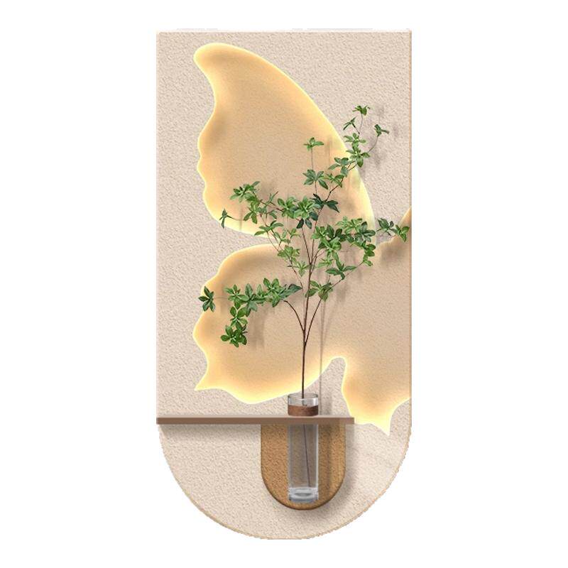 花瓶绿植入户玄关装饰画奶