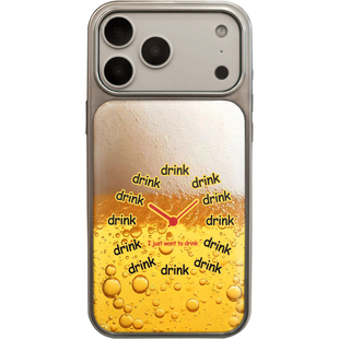 I just want to drink适用于苹果iphone17promax滴胶透明背卡手机壳16promax防摔创意15PRO/14新款原创