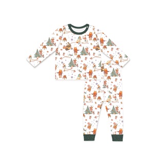 721星球儿童天丝棉家居服宝宝圆领睡衣长袖套装男女童家居服套装