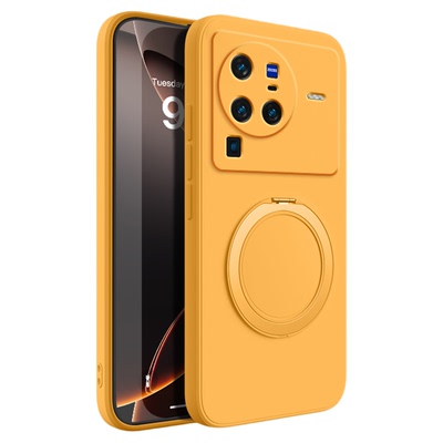 适用vivoX80手机壳X80Pro新款vivo液态硅胶viv0全包防摔支点壳带支架保护套vovox系列曲屏专用软外壳男女后叉