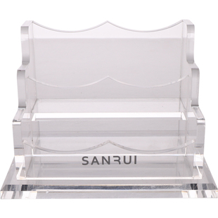 加厚名片盒子商务高档前台桌面多格亚克力名片架座创意摆台