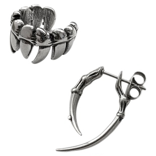 【MAS救护所】钛钢爪牙耳骨夹耳钉 重工牙齿铆钉尖钉朋克酷亚文化