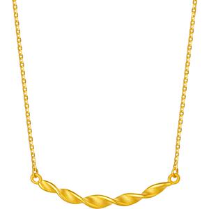 周六福足金计价黄金项链微笑纽带秋日物语系列节日礼物