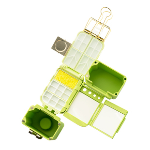 绘旅魔盒3D打印水彩盒子颜料分装盒随身写生便携保湿折叠绘画盒多功能调色盒34格旅行盒子初学美术生颜料盒