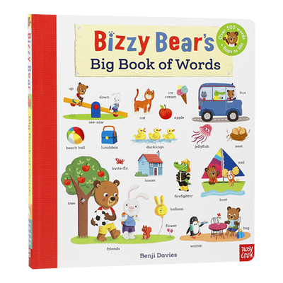 Bizzy Bear’S Big Book Of Words 小熊很忙的单词童话书 Benji Davies 低幼亲子英语启蒙绘本 纸板书 英文原版 3-6岁【中商?