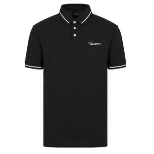 Armani/阿玛尼AX 男士时尚休闲简约条纹短袖POLO衫 8NZFFM,ZJ5DZ