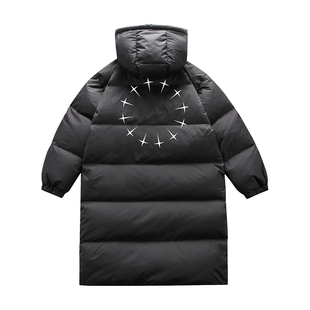 GRKC吉尔卡克长款连帽羽绒服白鸭绒加厚保暖情侣外套上衣2025冬季