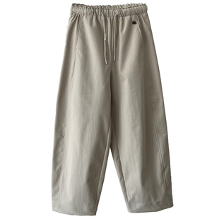 抽绳松紧腰宽松直筒显瘦休闲裤女春季2026新款裤子九分裤春款女裤