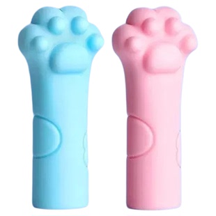 铅笔帽橡皮擦卡通猫爪形防摔防断笔帽款反复用小学生握笔练字牙贴