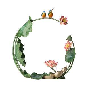 铜师傅《夏日荷韵》客厅桌面铜翠鸟荷花摆件 家居装饰工艺品