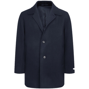 100%绵羊毛BEANPOLE滨波男士休闲职场优雅风简约藏青双面针织大衣