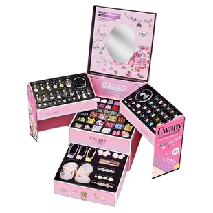 串珠珠宝小设计师DIY女手工串珠手链项链戒指制作首饰女孩玩具