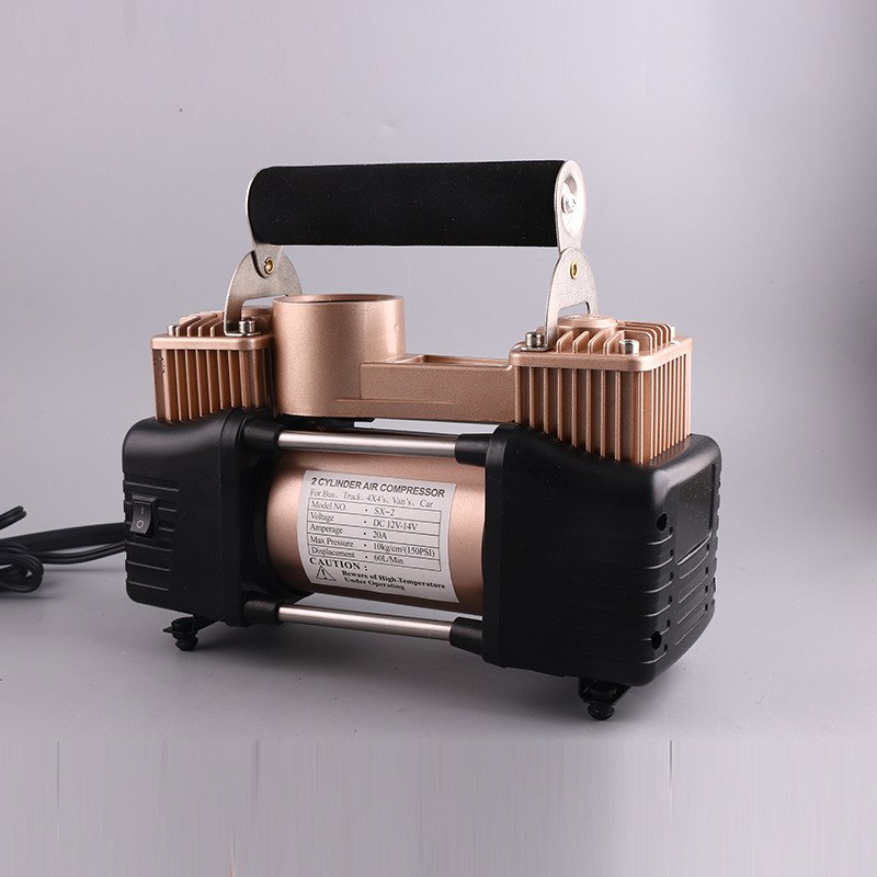 厂家供应车载气泵双缸240w货车便携式气泵打汽车轮胎充气机摩托车