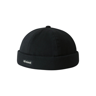 男士日系工装瓜皮帽韩版街头潮人嘻哈无檐地主帽女生时尚雅痞帽子