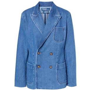 Polo Ralph Lauren 拉夫劳伦 女士 双排扣牛仔西装外套 迷衣时尚