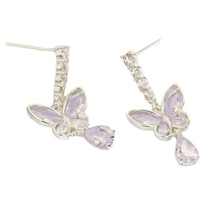 畹町蝴蝶耳环时尚个性女气质小众设计耳坠花朵耳饰送女朋友礼物