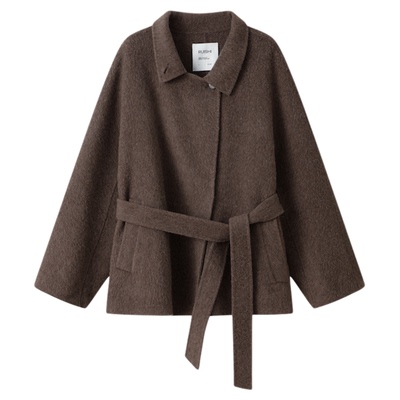RUISHI芮时驼绒羊毛混纺毛呢外套