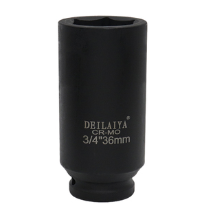 德来亚3/4加长六角套筒气动套筒重型风炮头19方中风炮30 36 46mm