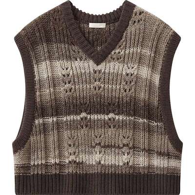 播商场同款时尚叠搭针织马甲背心女秋冬新款V领上衣BDS4SD3754