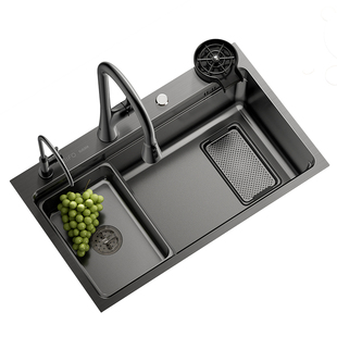 百亿补贴|日丰集宝水槽大单槽厨房304不锈钢家用阶梯台下洗菜盆